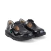 Scarpe Kick T-Bar in vernice nera per bambine Scarpe Kick T-Bar in vernice nera per bambine
