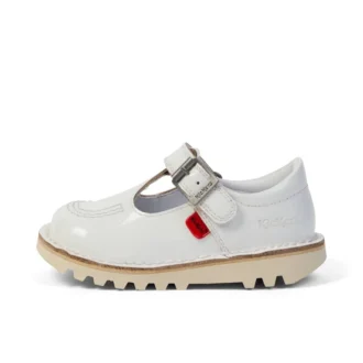 Scarpe Kick T-Bar per bambine, bianco