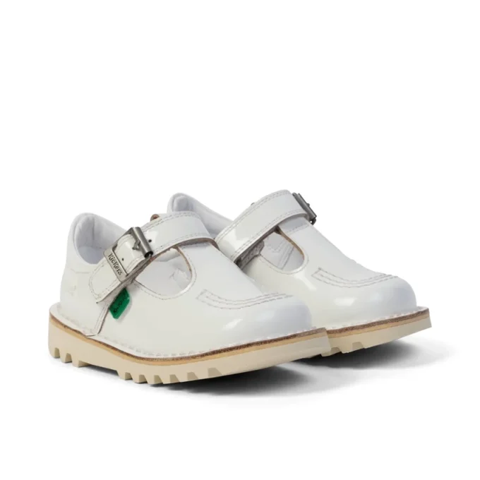 Scarpe Kick T-Bar per bambine, bianco Scarpe Kick T-Bar per bambine, bianco