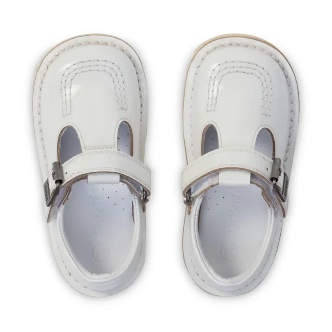 Scarpe Kick T-Bar per bambine, bianco Scarpe Kick T-Bar per bambine, bianco