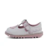 Scarpe T-Bar Wave in pelle per bambina, bianco Scarpe T-Bar Wave in pelle per bambina, bianco