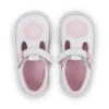 Scarpe T-Bar Wave in pelle per bambina, bianco Scarpe T-Bar Wave in pelle per bambina, bianco