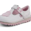 Scarpe T-Bar Wave in pelle per bambina, bianco Scarpe T-Bar Wave in pelle per bambina, bianco