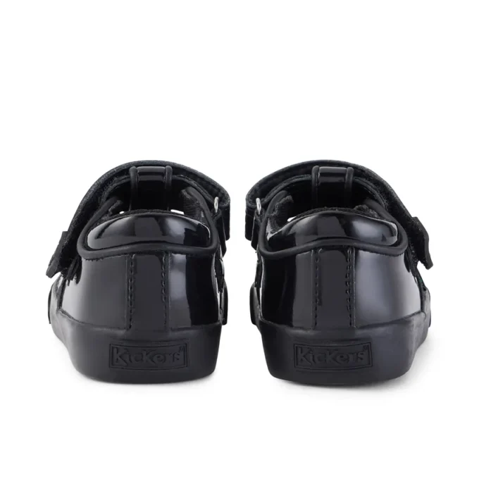 Scarpe Tovni Brogue T-Bar in vernice per bambine, nero Scarpe Tovni Brogue T-Bar in vernice per bambine, nero
