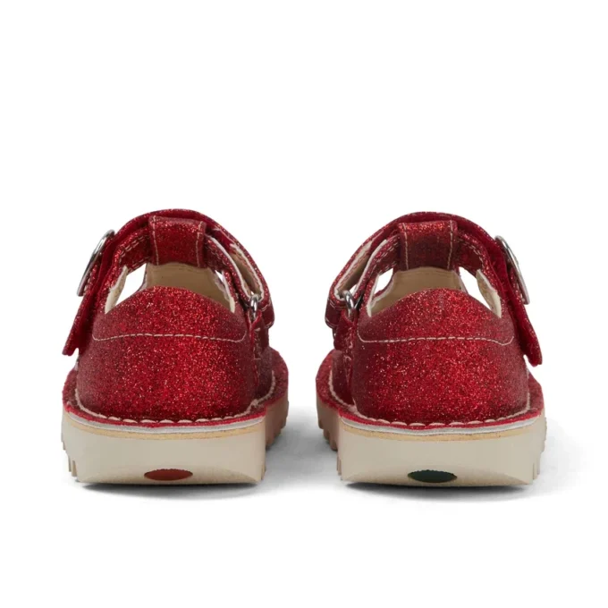 Scarpe unisex Kick T-Bar Glitter per neonati, rosse