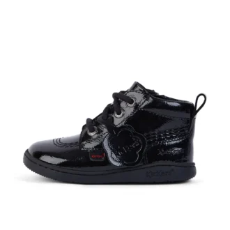 Scarpe unisex per neonati Playflex Hi in vernice stropicciata, nero