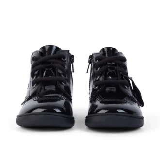 Scarpe unisex per neonati Playflex Hi in vernice stropicciata, nero