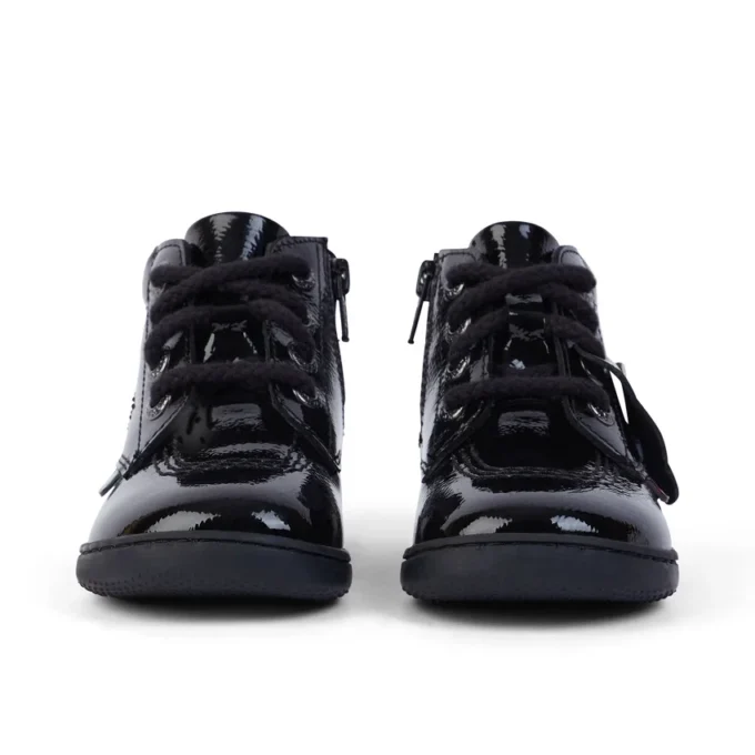 Scarpe unisex per neonati Playflex Hi in vernice stropicciata, nero Scarpe unisex per neonati Playflex Hi in vernice stropicciata, nero