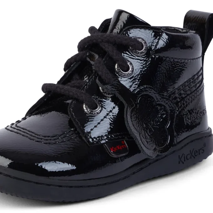 Scarpe unisex per neonati Playflex Hi in vernice stropicciata, nero Scarpe unisex per neonati Playflex Hi in vernice stropicciata, nero