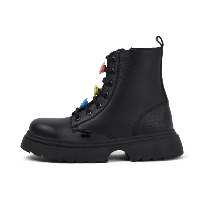 Stivaletti Kenzi da ragazza in pelle nera con ciondolo Stivaletti Kenzi da ragazza in pelle nera con ciondolo