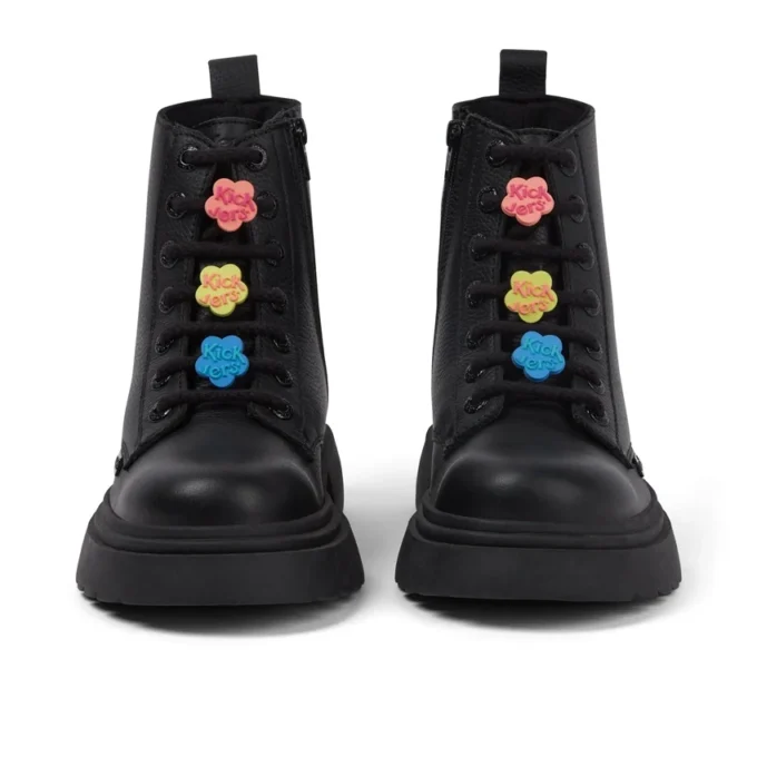 Stivaletti Kenzi da ragazza in pelle nera con ciondolo Stivaletti Kenzi da ragazza in pelle nera con ciondolo