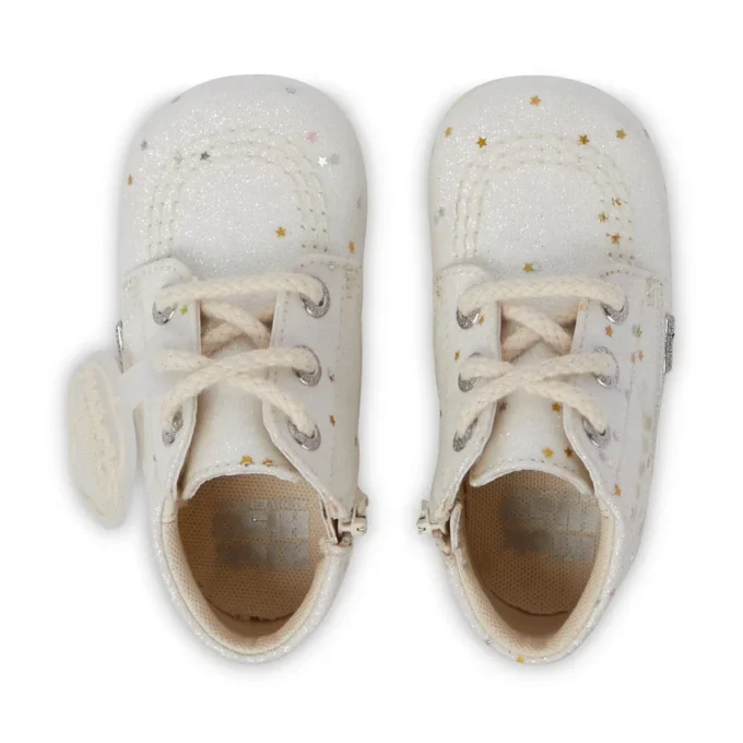 Stivaletti Kick Hi Glitter Unisex per neonati – Bianco Stivaletti Kick Hi Glitter Unisex per neonati – Bianco