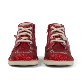 Stivaletti Kick Hi Glitter unisex per neonati, rossi