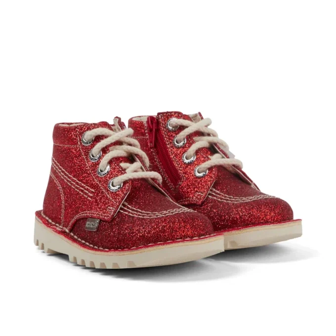Stivaletti Kick Hi Glitter unisex per neonati, rossi Stivaletti Kick Hi Glitter unisex per neonati, rossi