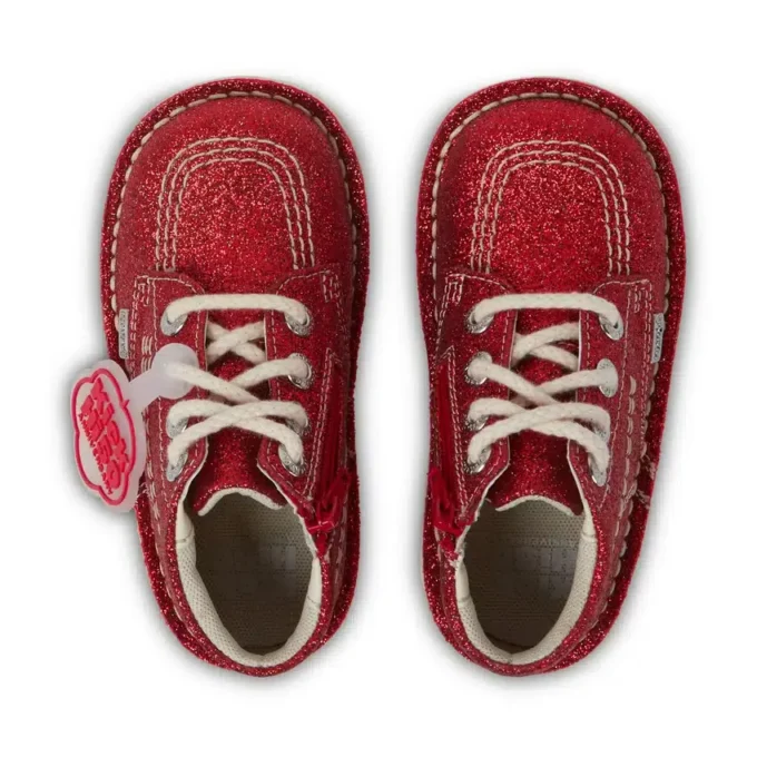 Stivaletti Kick Hi Glitter unisex per neonati, rossi Stivaletti Kick Hi Glitter unisex per neonati, rossi