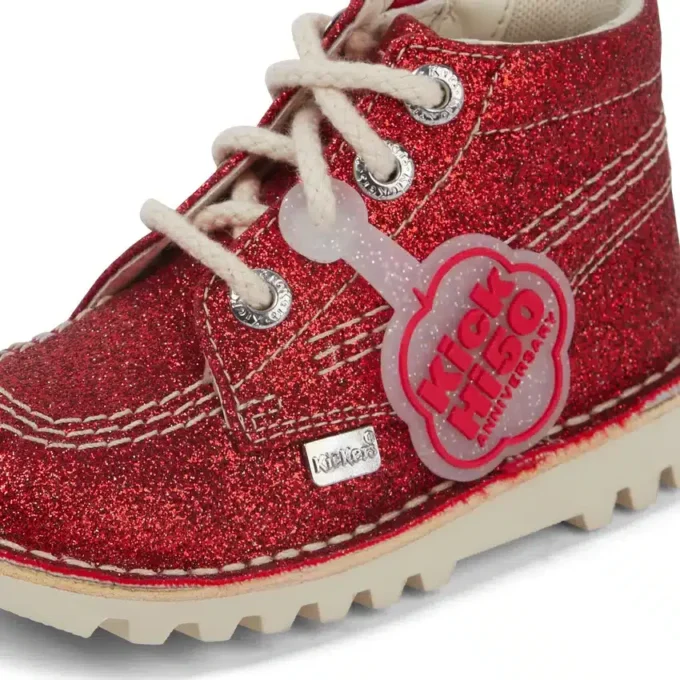 Stivaletti Kick Hi Glitter unisex per neonati, rossi Stivaletti Kick Hi Glitter unisex per neonati, rossi