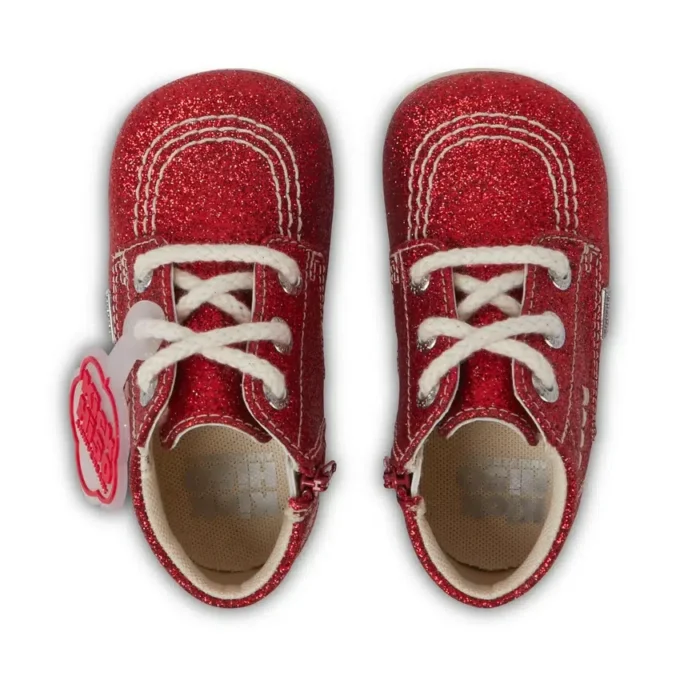 Stivaletti Kick Hi Glitter Unisex per neonati – Rosso Stivaletti Kick Hi Glitter Unisex per neonati – Rosso