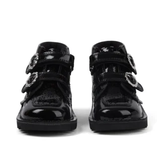 Stivaletti Kick Hi Meadow in vernice nera per neonate