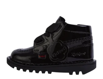 Stivaletti Kick Hi Ribbon in vernice nera per bambine