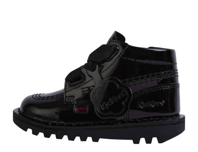 Stivaletti Kick Hi Ribbon in vernice nera per bambine Stivaletti Kick Hi Ribbon in vernice nera per bambine