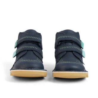 Stivaletti Kick Hi Roll ZigZag in pelle blu navy per neonati