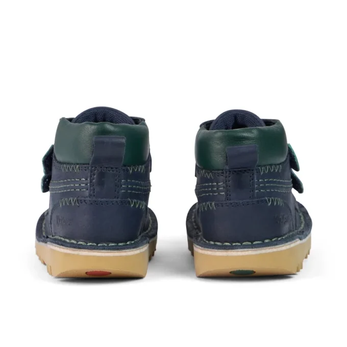 Stivaletti Kick Hi Roll ZigZag in pelle blu navy per neonati Stivaletti Kick Hi Roll ZigZag in pelle blu navy per neonati