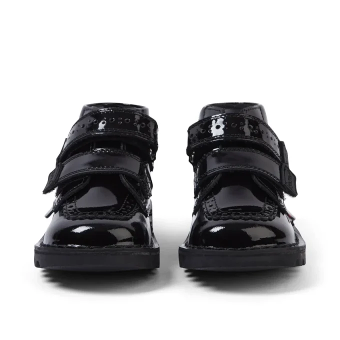 Stivaletti Kick Hi Vel Brogue in vernice nera per neonate Stivaletti Kick Hi Vel Brogue in vernice nera per neonate