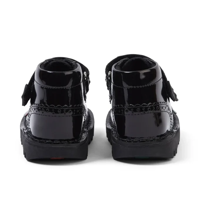 Stivaletti Kick Hi Vel Brogue in vernice nera per neonate Stivaletti Kick Hi Vel Brogue in vernice nera per neonate