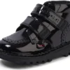 Stivaletti Kick Hi Vel Brogue in vernice nera per neonate Stivaletti Kick Hi Vel Brogue in vernice nera per neonate
