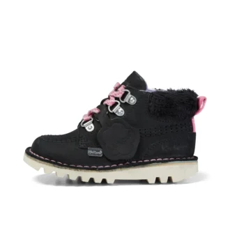 Stivaletti Kick Hi Winter in nabuk nero per bambine