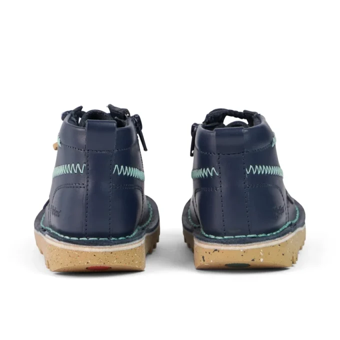 Stivaletti Kick Hi ZigZag in pelle blu navy per neonati Stivaletti Kick Hi ZigZag in pelle blu navy per neonati