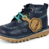 Stivaletti Kick Hi ZigZag in pelle blu navy per neonati Stivaletti Kick Hi ZigZag in pelle blu navy per neonati