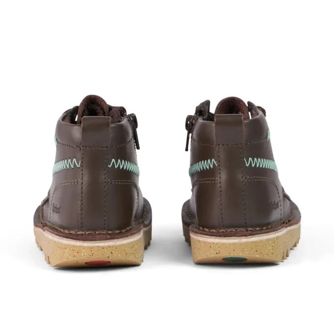 Stivaletti Kick Hi ZigZag in pelle marrone per neonati maschi Stivaletti Kick Hi ZigZag in pelle marrone per neonati maschi