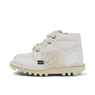 Stivaletti unisex Kick Hi Glitter per neonati, bianchi
