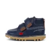 Stivaletti unisex Kick Hi Roll in pelle blu navy Stivaletti unisex Kick Hi Roll in pelle blu navy