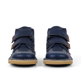 Stivaletti unisex Kick Hi Roll in pelle blu navy