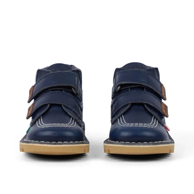 Stivaletti unisex Kick Hi Roll in pelle blu navy Stivaletti unisex Kick Hi Roll in pelle blu navy