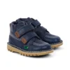 Stivaletti unisex Kick Hi Roll in pelle blu navy Stivaletti unisex Kick Hi Roll in pelle blu navy