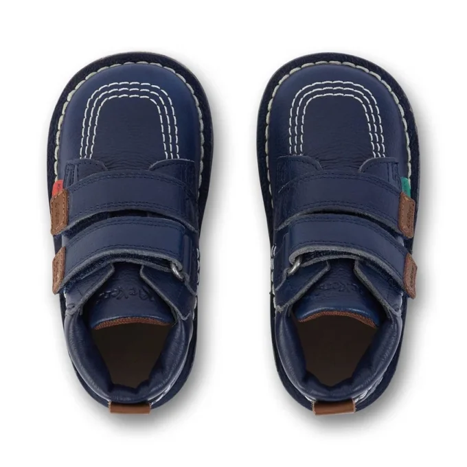 Stivaletti unisex Kick Hi Roll in pelle blu navy Stivaletti unisex Kick Hi Roll in pelle blu navy