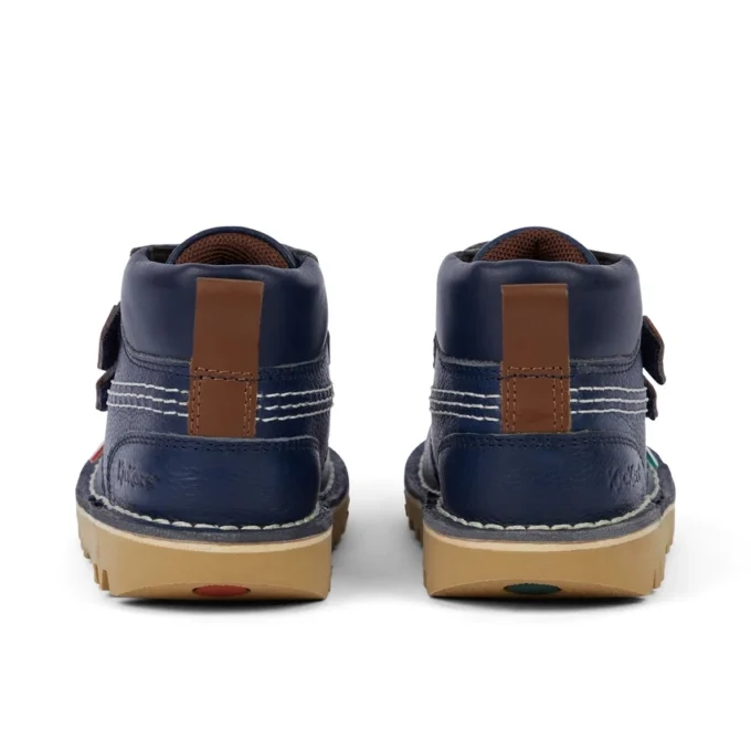 Stivaletti unisex Kick Hi Roll in pelle blu navy Stivaletti unisex Kick Hi Roll in pelle blu navy