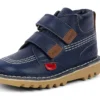 Stivaletti unisex Kick Hi Roll in pelle blu navy Stivaletti unisex Kick Hi Roll in pelle blu navy