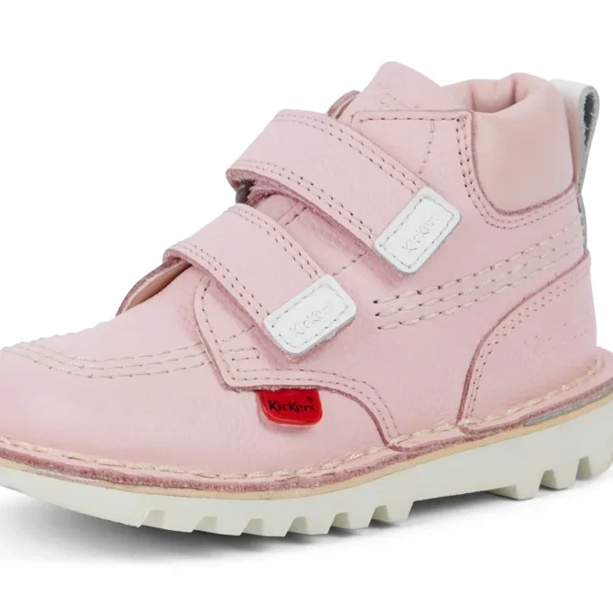 Stivaletti unisex Kick Hi Roll in pelle rosa chiaro Stivaletti unisex Kick Hi Roll in pelle rosa chiaro
