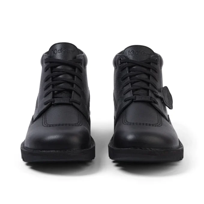 Stivaletto Kick da adulto unisex in pelle martellata nera