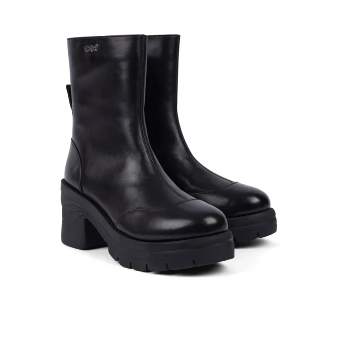 Stivali Edie da donna in pelle nera Stivali Edie da donna in pelle nera