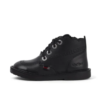 Stivali in pelle Adlar Hi Scallop per bambine, neri
