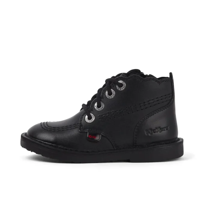 Stivali in pelle Adlar Hi Scallop per bambine, neri Stivali in pelle Adlar Hi Scallop per bambine, neri