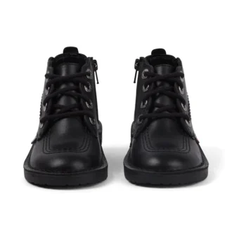 Stivali in pelle Adlar Hi Scallop per bambine, neri