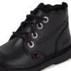 Stivali in pelle Adlar Hi Scallop per bambine, neri Stivali in pelle Adlar Hi Scallop per bambine, neri