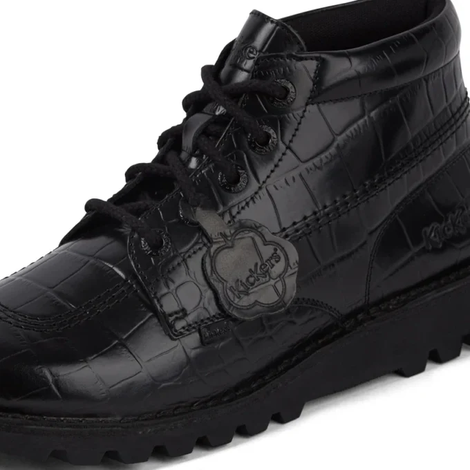 Stivali Kick Hi Croc in pelle per adulti unisex, nero Stivali Kick Hi Croc in pelle per adulti unisex, nero
