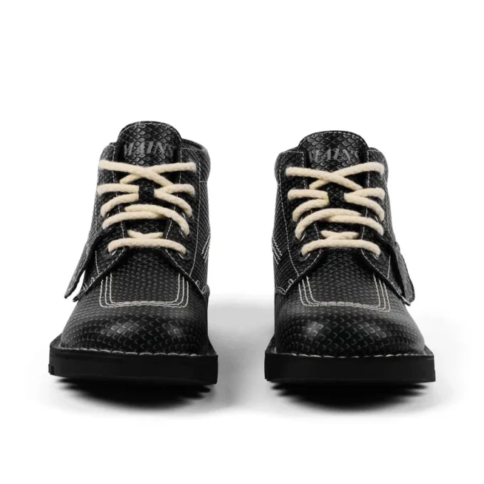 Stivali Kick Hi in pelle martellata Mains Grigio per adulti unisex